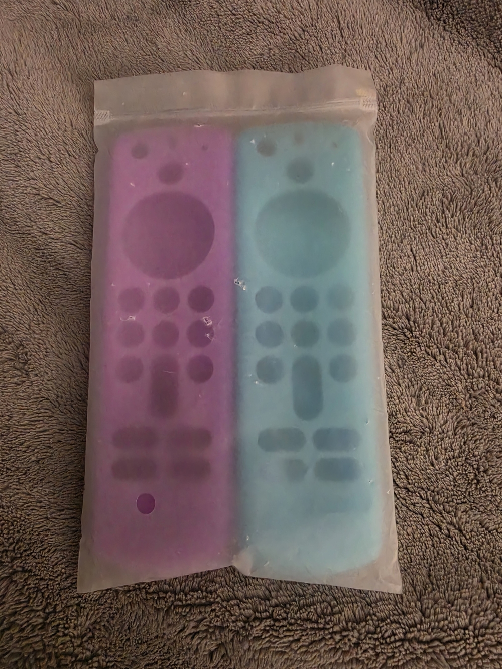 2-Pack Glowing Remote Cover for Smart TV Remote Controller, Blue & Purple